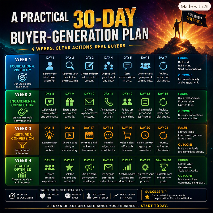 30-day buyer generation plan